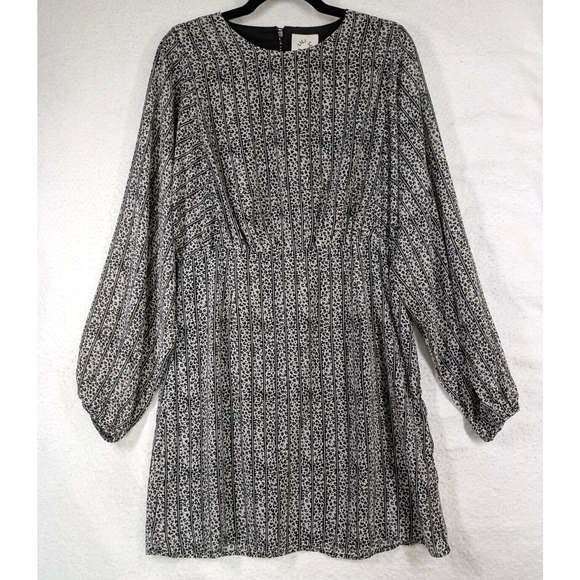 LILI SIDONIO Dress‎ Women Medium Striped Animal Print Lined Boho 3/4 Sleeve - Picture 3 of 15